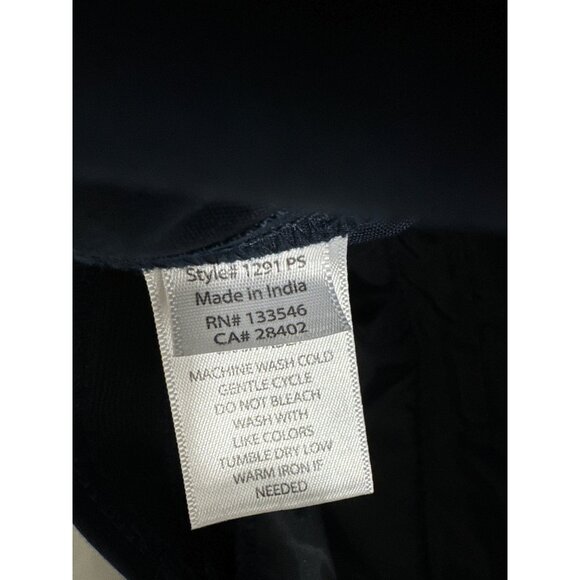 Ecru Navy Blue Pull On Stretch Ankle Pants Size 12 - Picture 3 of 3